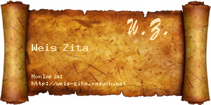 Weis Zita névjegykártya
